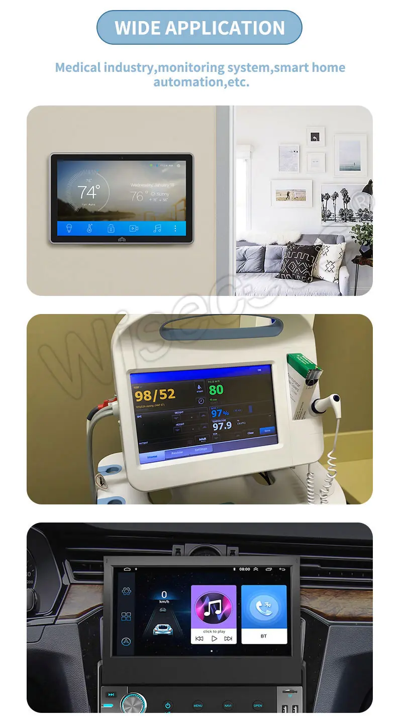 10.1 Inch IPS 1280x800 Touch LCD Display 350 Nit Capacitive Touch Screen for Smart Home