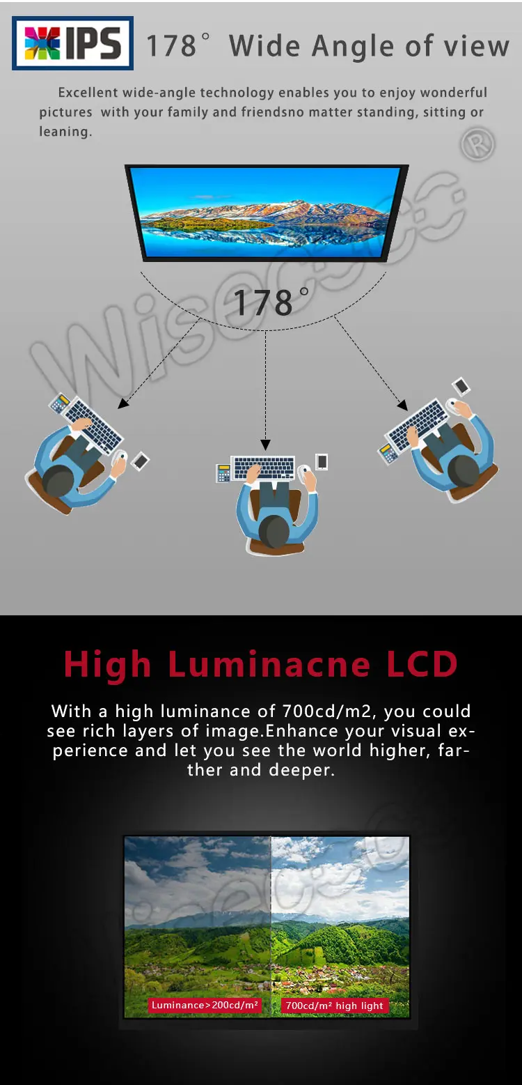 10.1 Inch 1920*1200 High Brightness TFT LCD Display LVDS 45 Pin Full HD Wide Viewing Angle Touch Screen Optional