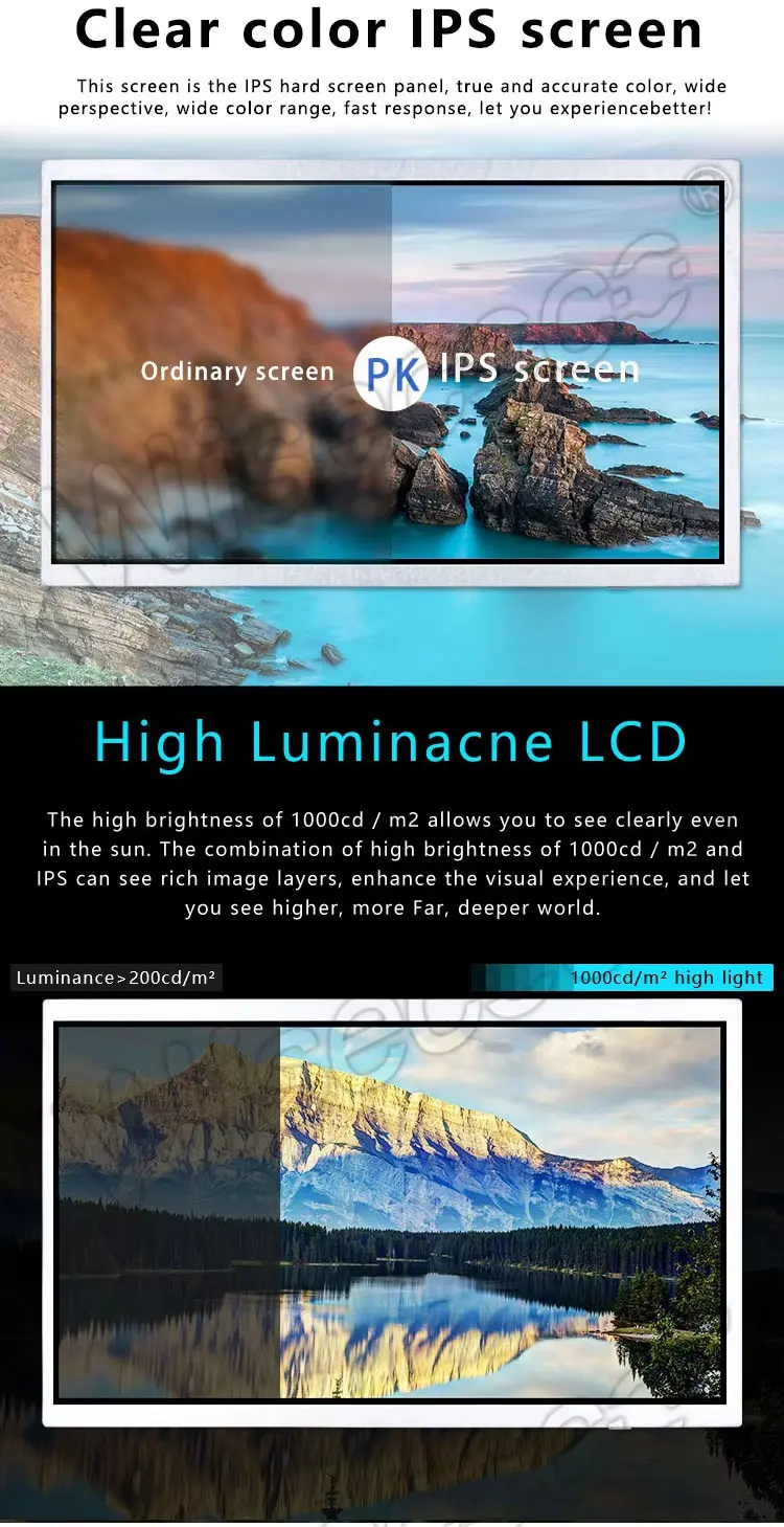 10.1" IPS 1024×600 LCD Sunlight-Readable High-Brightness Display