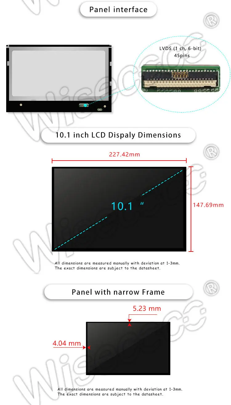 10.1 Inch 1280*800 Tft LCD Module Display