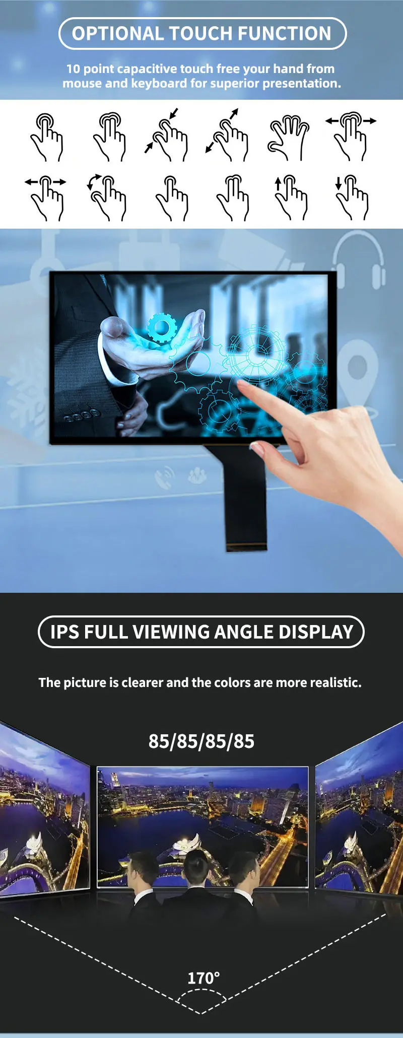 10.1 Inch 1280x800 Ips TFT LCD Display Touch Screen MIPI Interface LCD Panel Module
