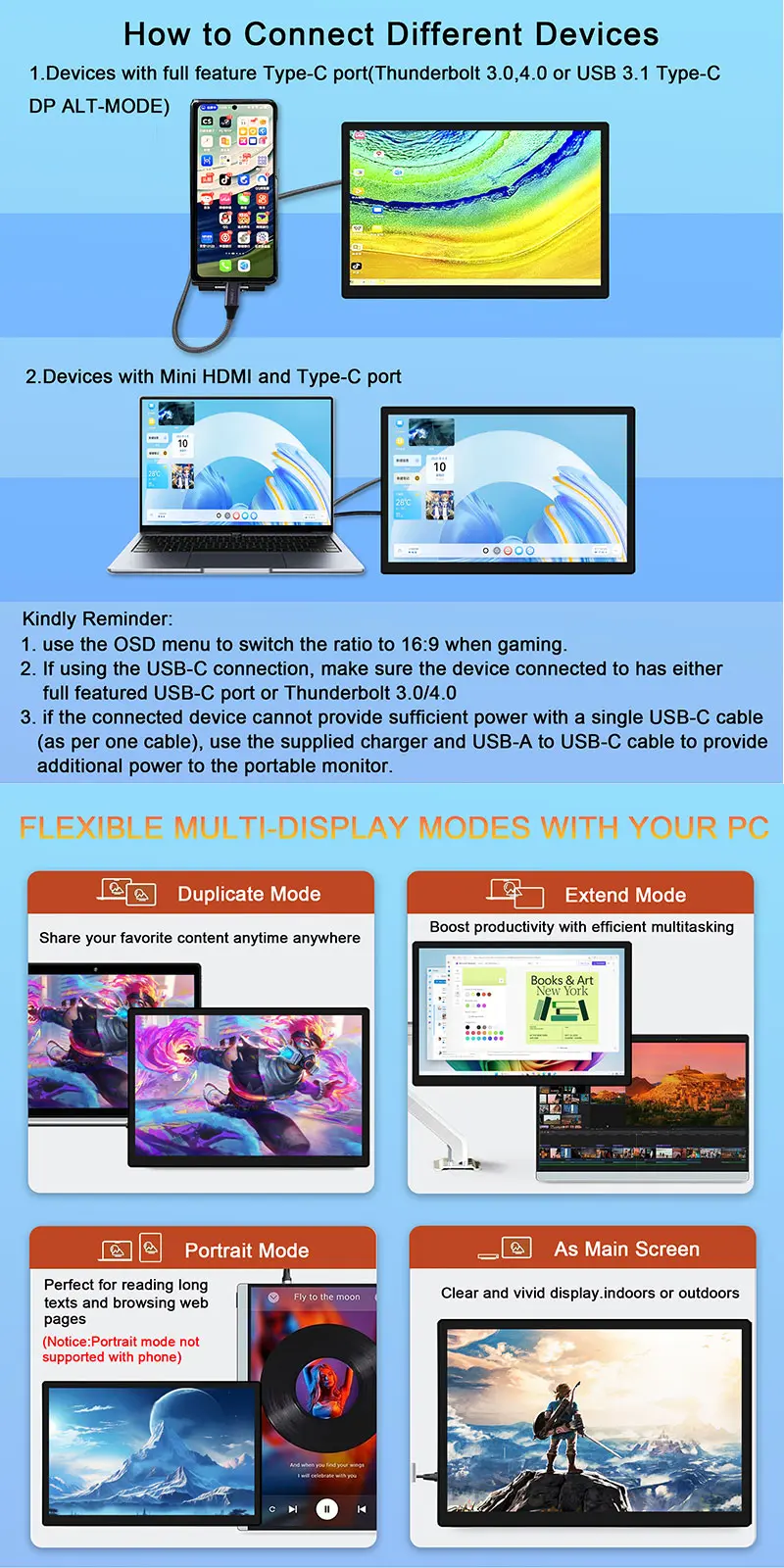 10.5 Inch 2.5K IPS OLED Touch Screen Portable Monitor 2560x1600 AMOLED Display Monitor for Raspberry Pi Laptop PC