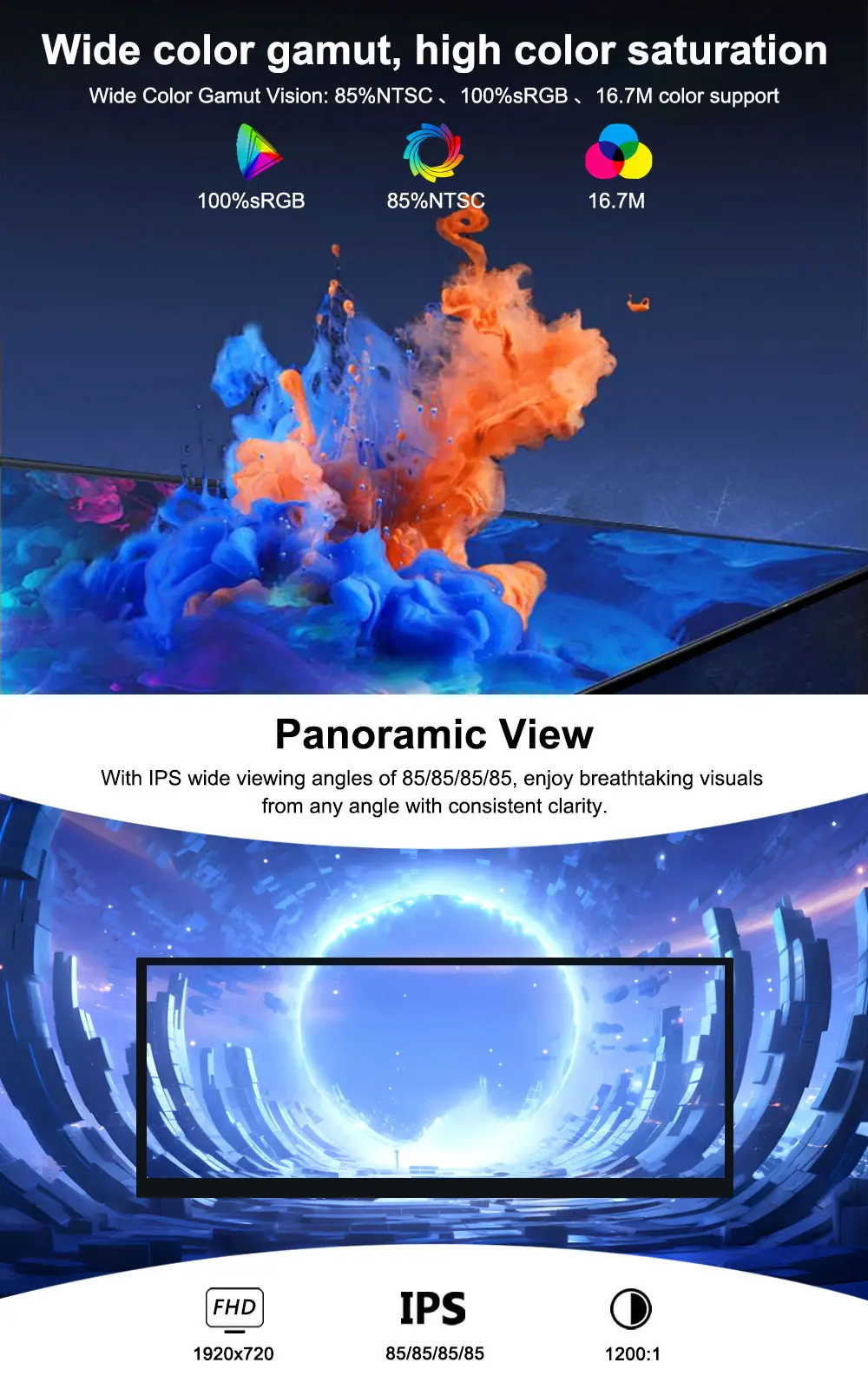 12.3 Inch Tft Lcd Display 1920x720 Incell Touch Screen USB Type-C 450 Nits IPS Stretched Bar LCD Display for Automotive