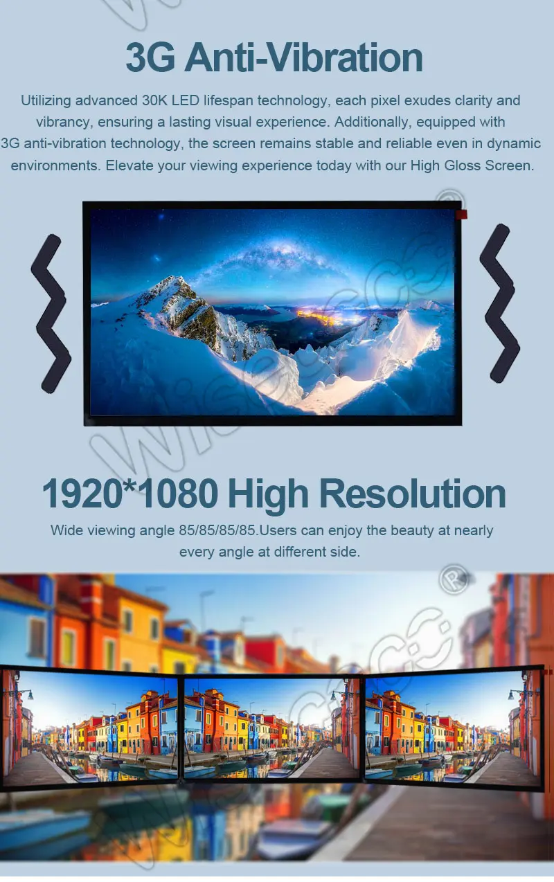 15.6 Inch IPS TFT LCD Module Display FHD 1200Nits Brightness Sunlight Readable Display