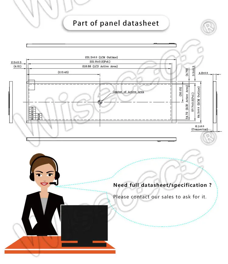 8.8" Stretched Bar Type IPS TFT LCD Display 1920x480 600nits LCD Module