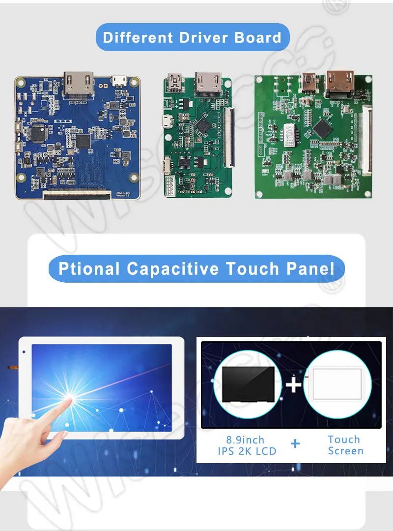 8.9 Inch TFT LCD Display IPS 2560*1600 2K High Resolution LCD Screen Module with Controller Board