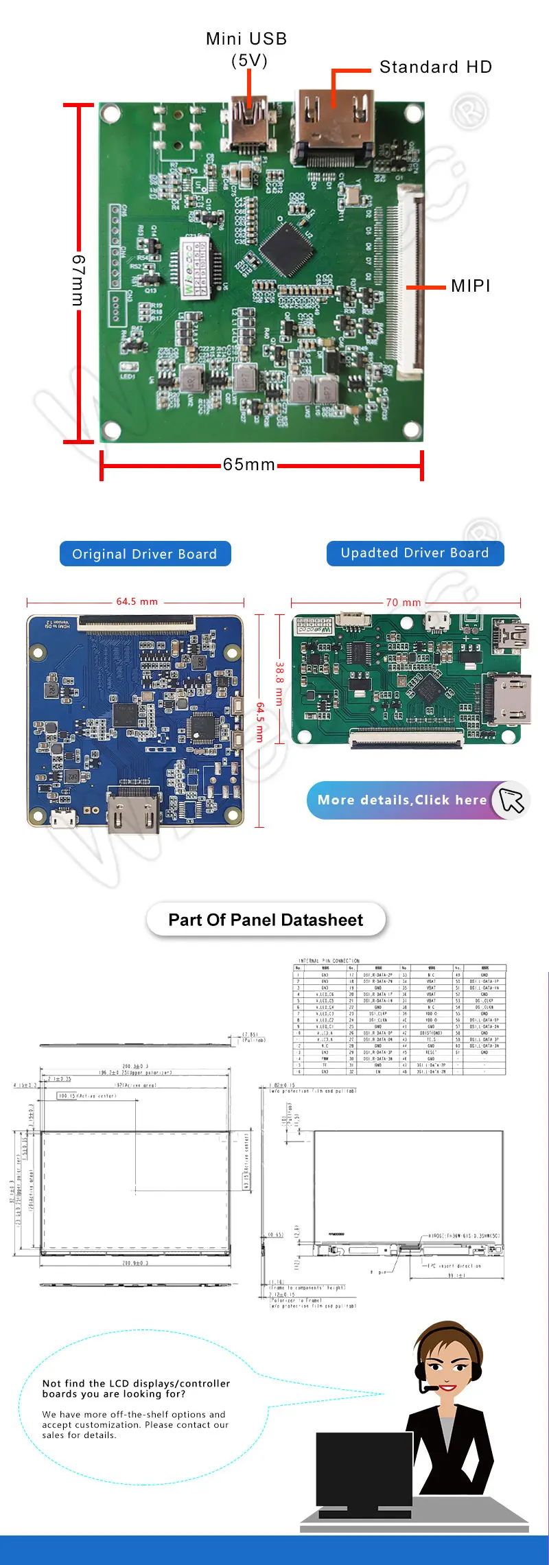 8.9 Inch TFT LCD Display IPS 2560*1600 2K High Resolution LCD Screen Module with Controller Board