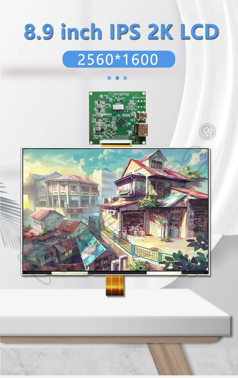 8.9 Inch TFT LCD Display IPS 2560*1600 2K High Resolution LCD Screen Module with Controller Board