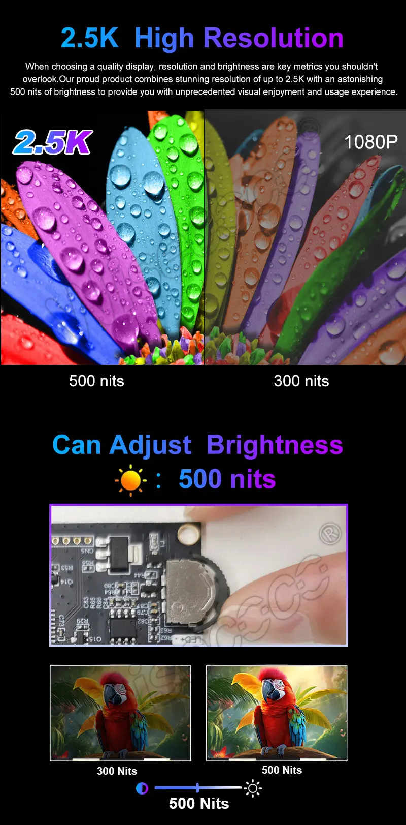 8.9 Inch TFT LCD Display 2560x1600 MIPI LCD Module With Driver Board