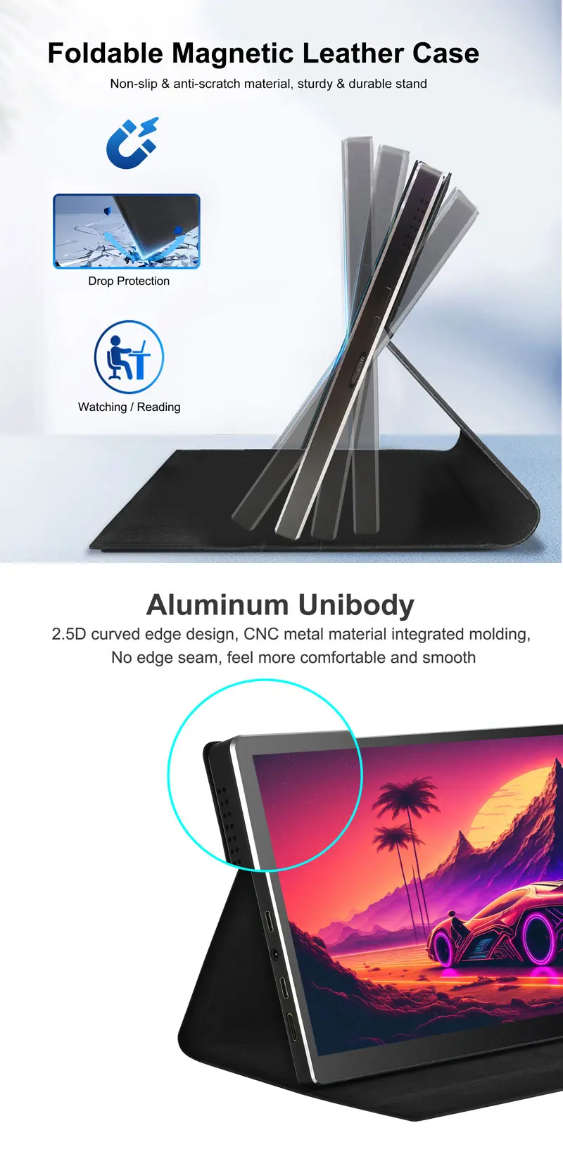 8.9 Inch Portable Monitor 2560x1600 Type-c HDMI Portable Display External Secondary Screen with Capacitive Touch