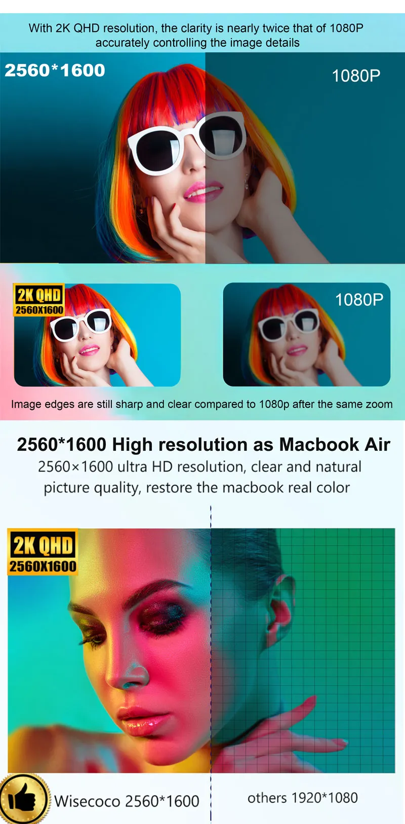 8.9 Inch Portable Monitor 2560x1600 Type-c HDMI Portable Display External Secondary Screen with Capacitive Touch
