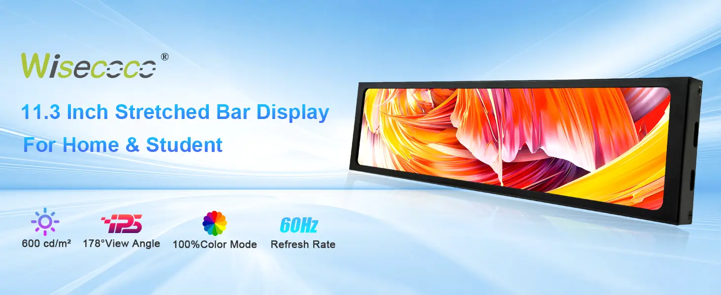 11.3 Inch 1920x440 IPS Long Stretched Strip Display Bar LCD Display Monitor