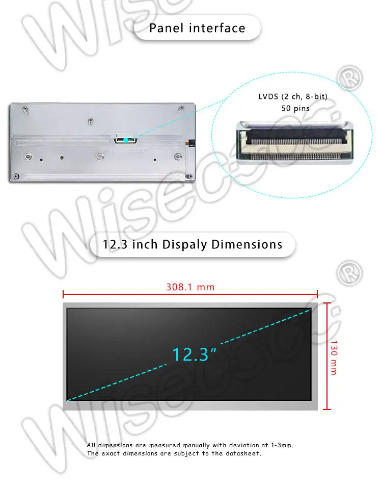 12.3 Inch 1920x720 Stretched Bar Display