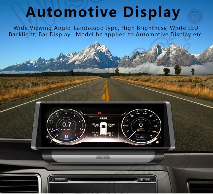 12.3 Inch Stretch LCD Display 1920*720 Car Navigation Automotive Bar Type TFT LCD Screen