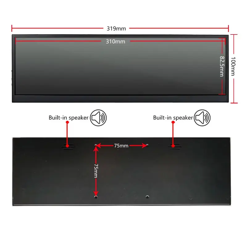 12.6 Inch Portable Monitor IPS Bar LCD Display Multi-touch Screen