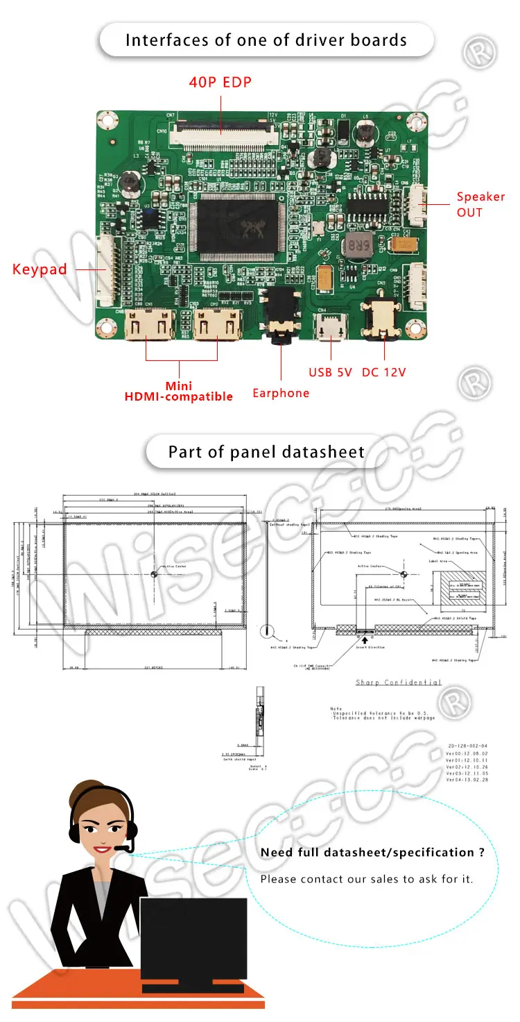 13.3 Inch 2560*1440 2K Slim IPS LCD Panel Display 
