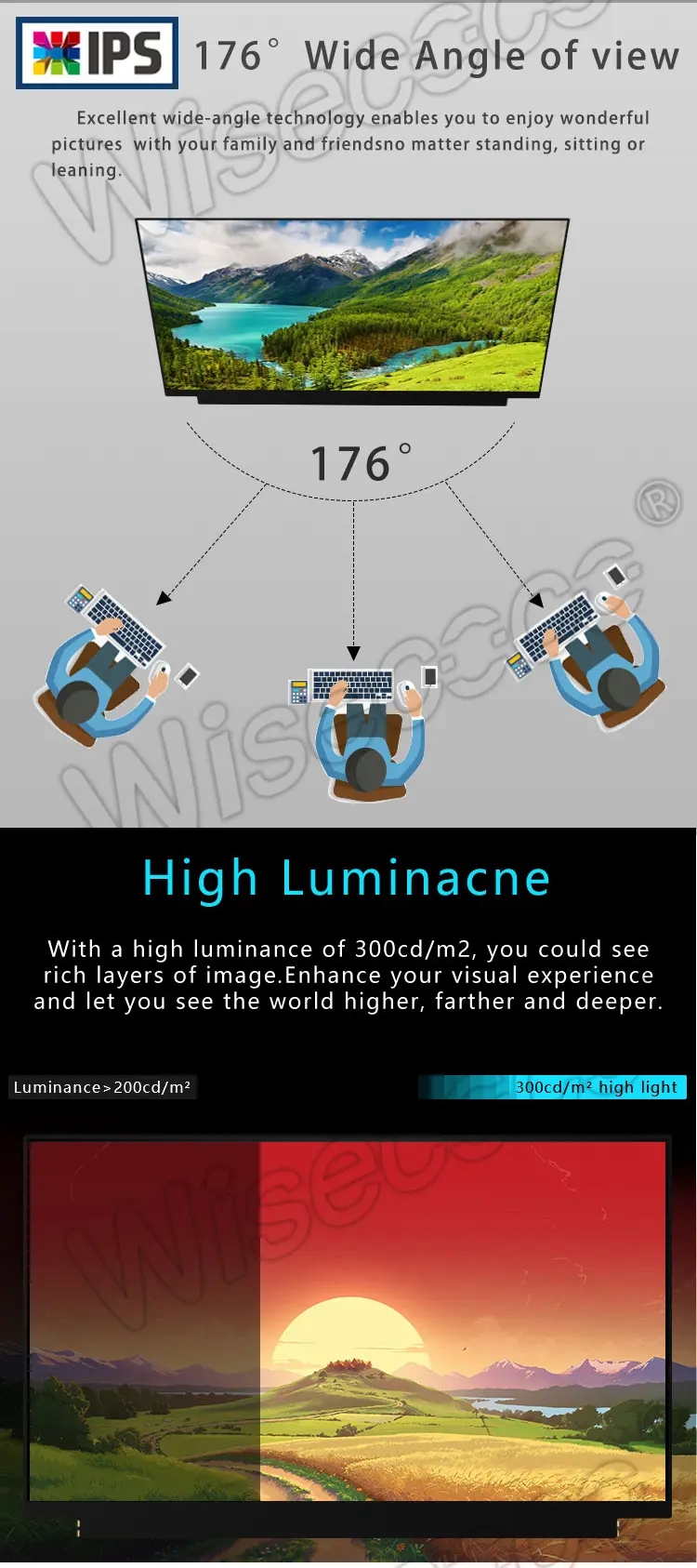 13.3 Inch 1920x1080 60Hz Full HD IPS TFT LCD Screen