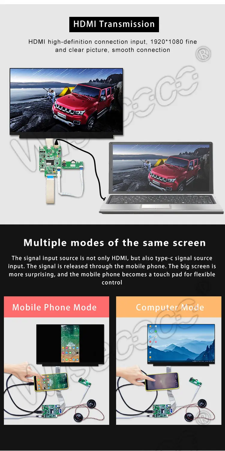 13.3 Inch 1920x1080 60Hz Full HD IPS TFT LCD Screen