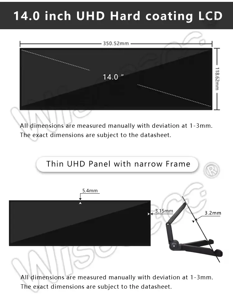 14 Inch 3840x1100 4K High Resolution Stretched Bar Type LCD Display Panel