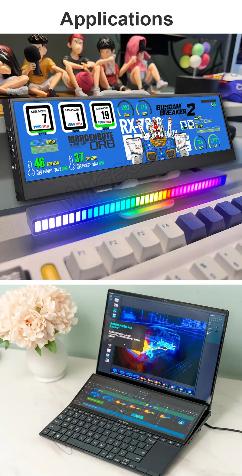 14.5" 2k Stretched Bar Touchscreen for Secondary Screen
