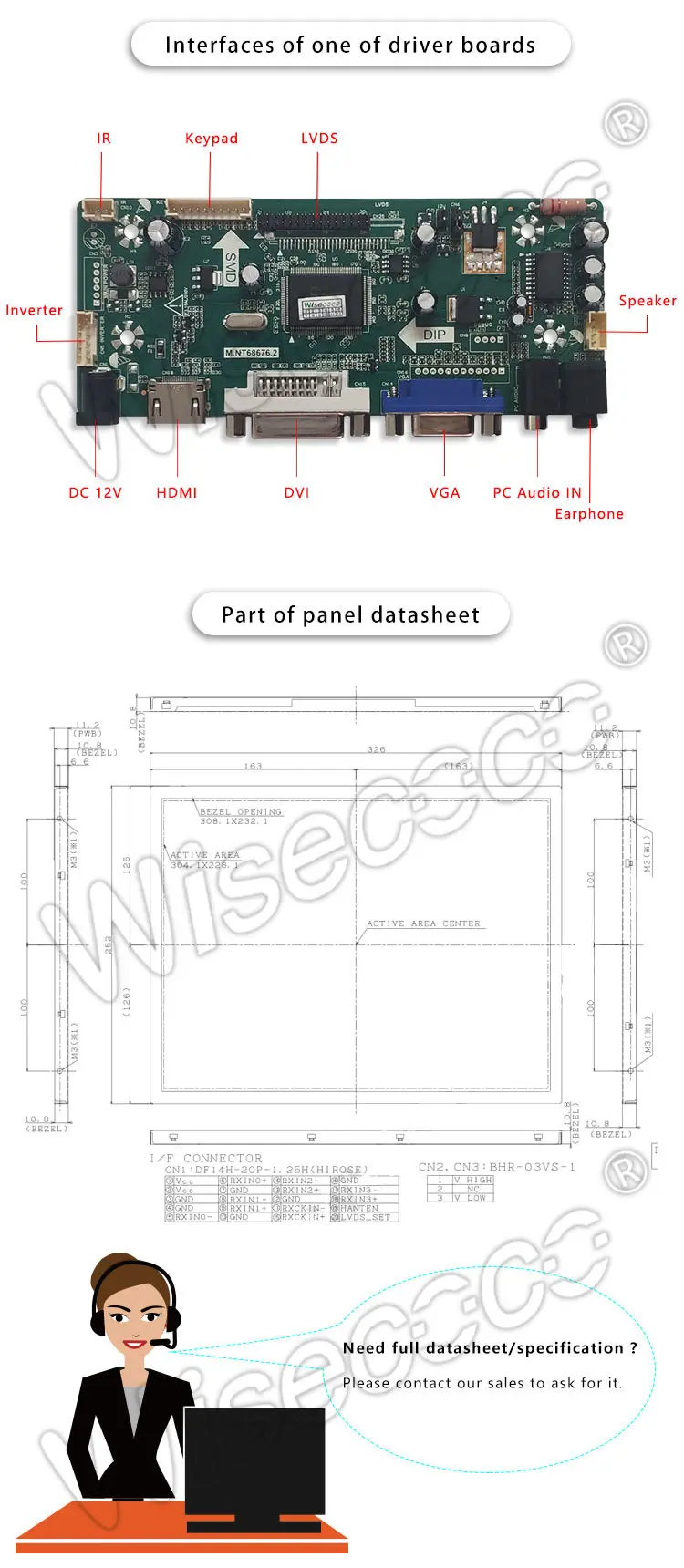 15 Inch 1024x768 Resolution Touch Screen TFT LCD Module Display