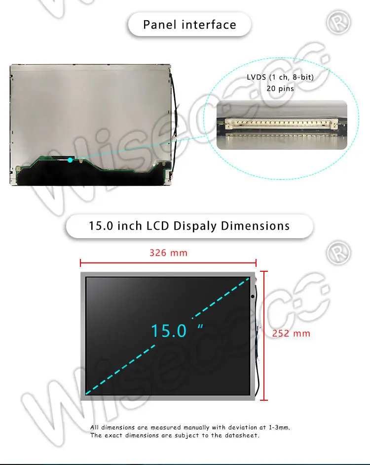 15 Inch 1024x768 Resolution Touch Screen TFT LCD Module Display