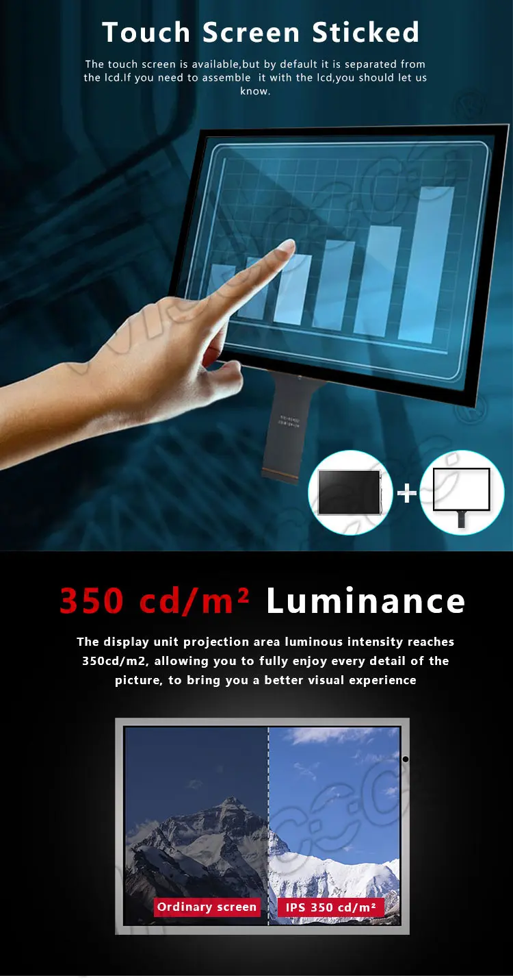 15 Inch 1024x768 Resolution Touch Screen TFT LCD Module Display