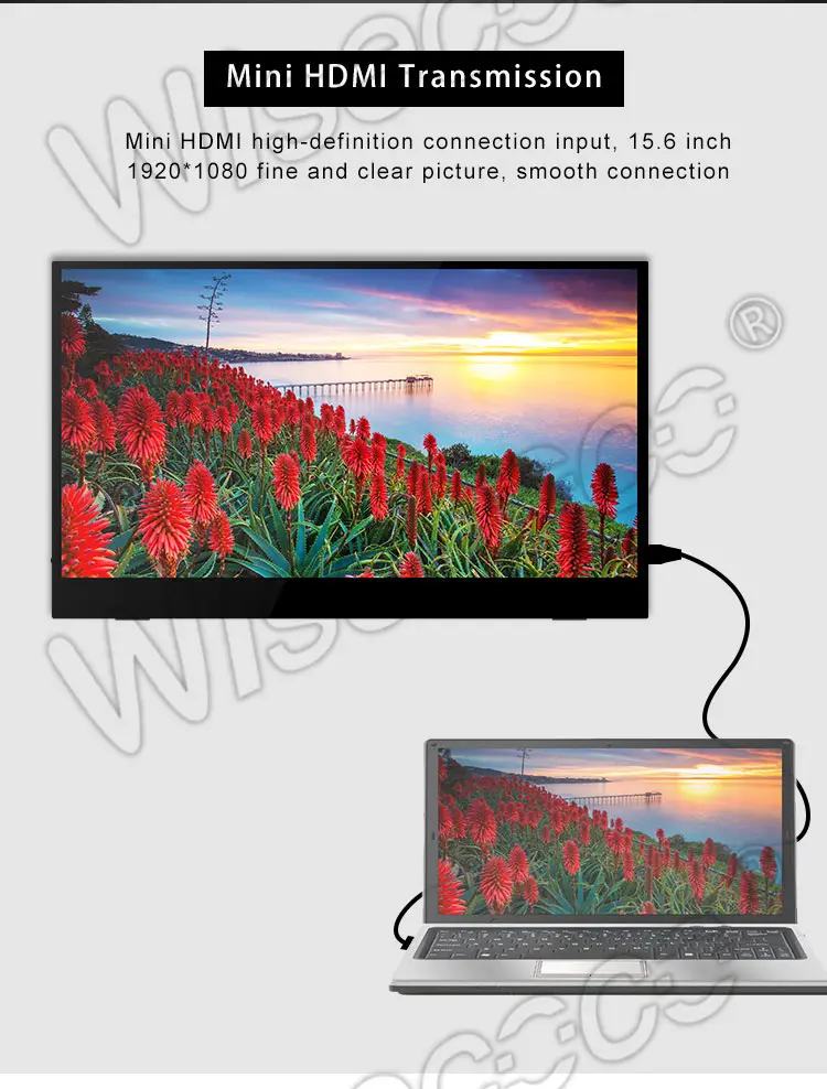 15.6 Inch 1920x1080 IPS LCD Display Mini HDMI PC Laptop Monitor