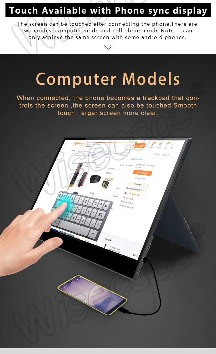 15.6 Inch 1920x1080 IPS LCD Display Mini HDMI PC Laptop Monitor