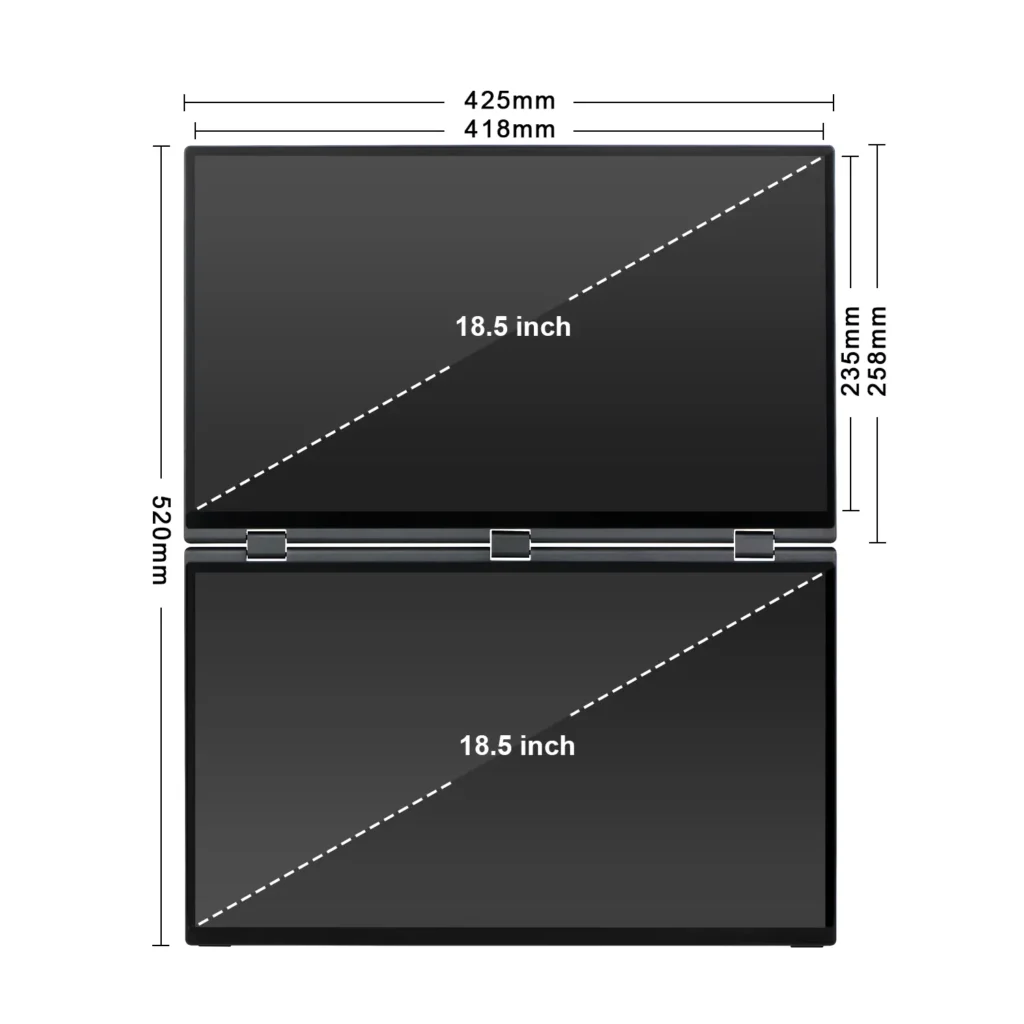18.5 Inch Dual Portable Monitor IPS FHD Laptop Capacitive Touchscreen