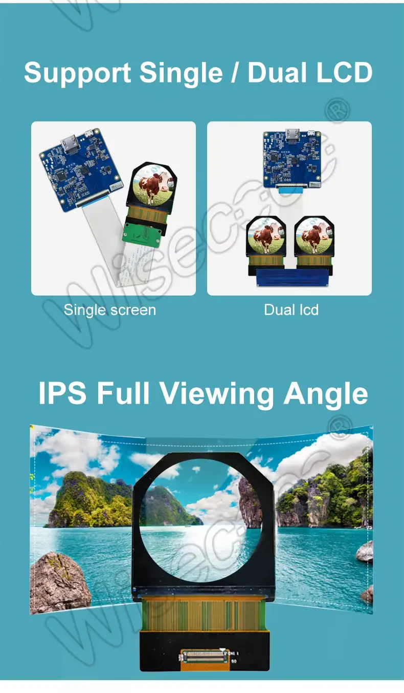 2.1 Inch 1200x1200 IPS TFT LCD Round Display