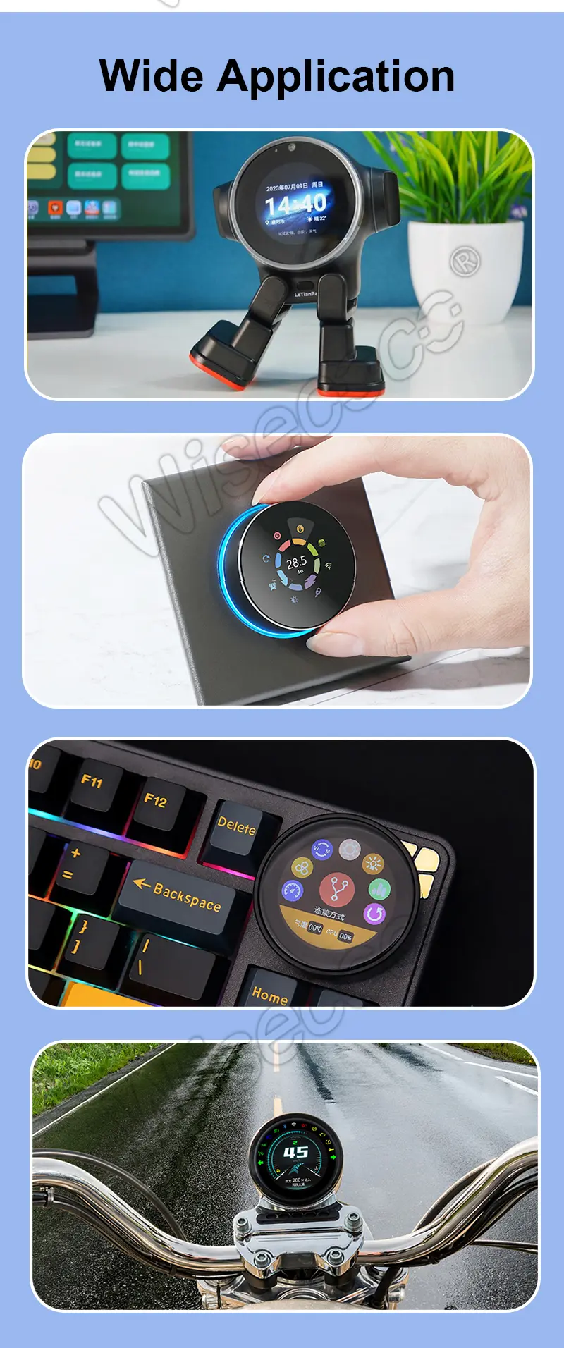 Wisecoco 2.8-inch Circular Lcd Display 480x480 Round Touch Module