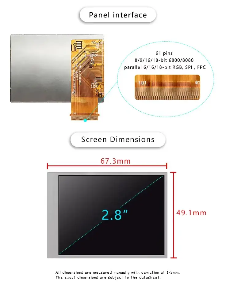 2.8 Inch IPS Amoled Display 240x320 High Contrast Ratio FPC Interface RGB OLED Display Module