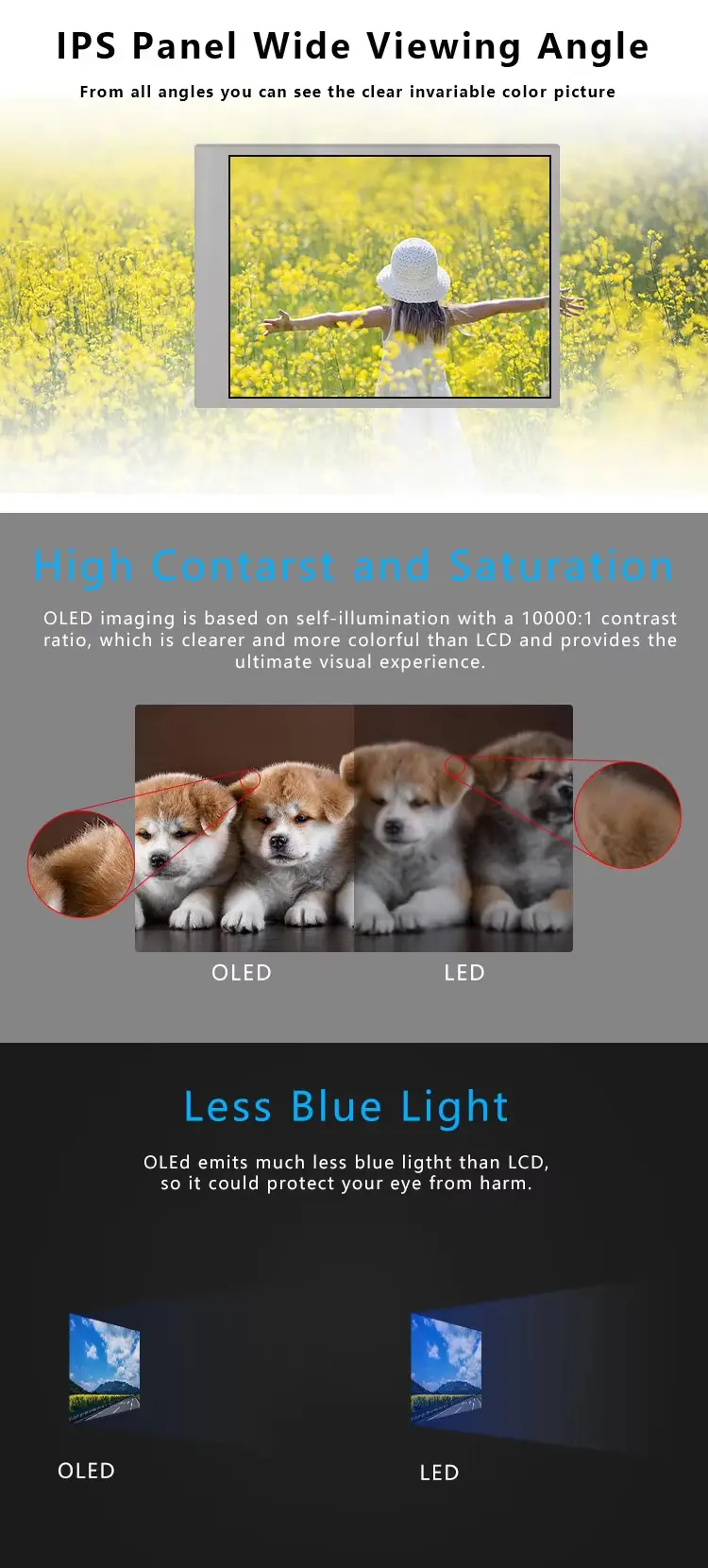 2.8 Inch IPS Amoled Display 240x320 High Contrast Ratio FPC Interface RGB OLED Display Module