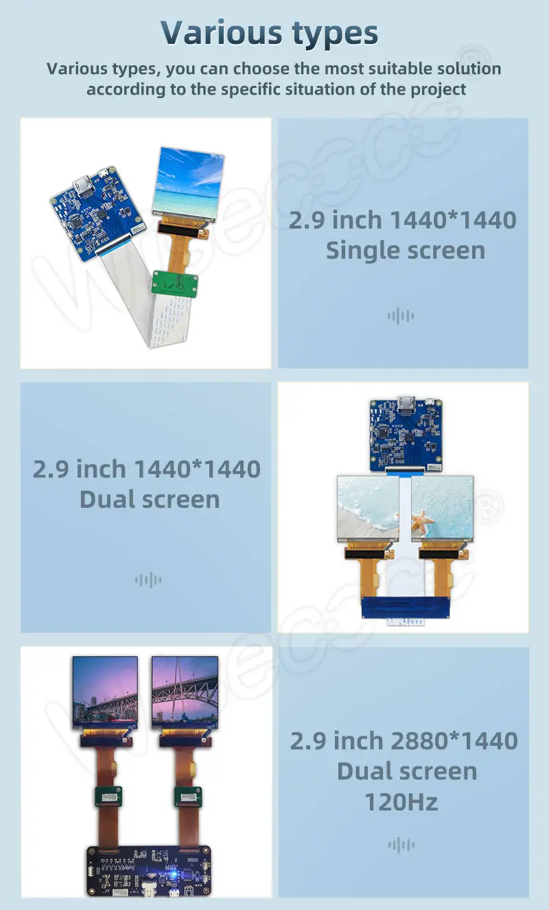 wisecoco 2.9 Inch 2160*2160 High Resolution Square IPS TFT LCD display