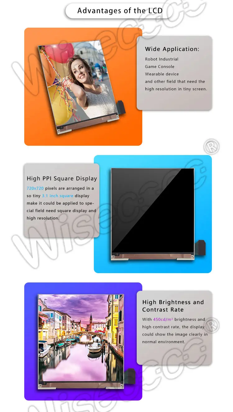3.1" 720x720 Square Dual LCD Module Screen with Driver Board