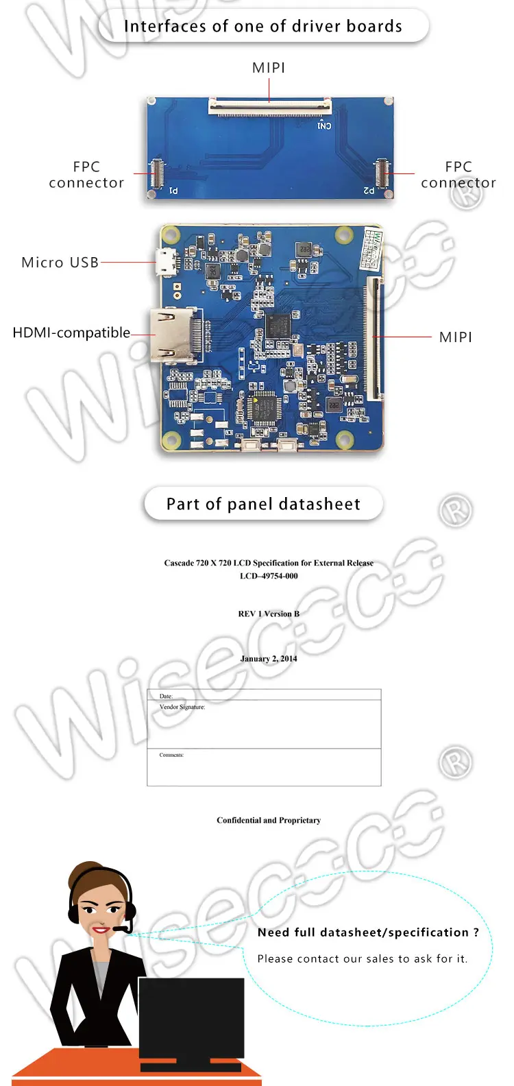 3.1" 720x720 Dual LCD Module Screen with Driver Board
