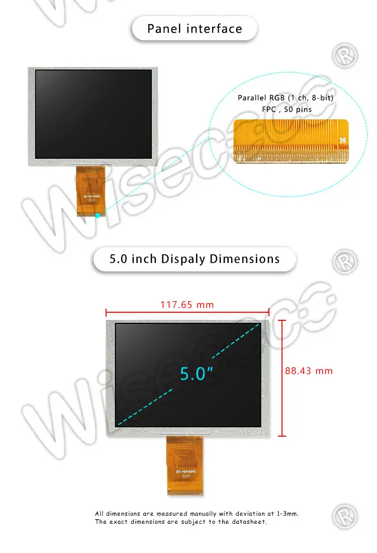 5.0 Inch 640×480 TFT LCD Display Module