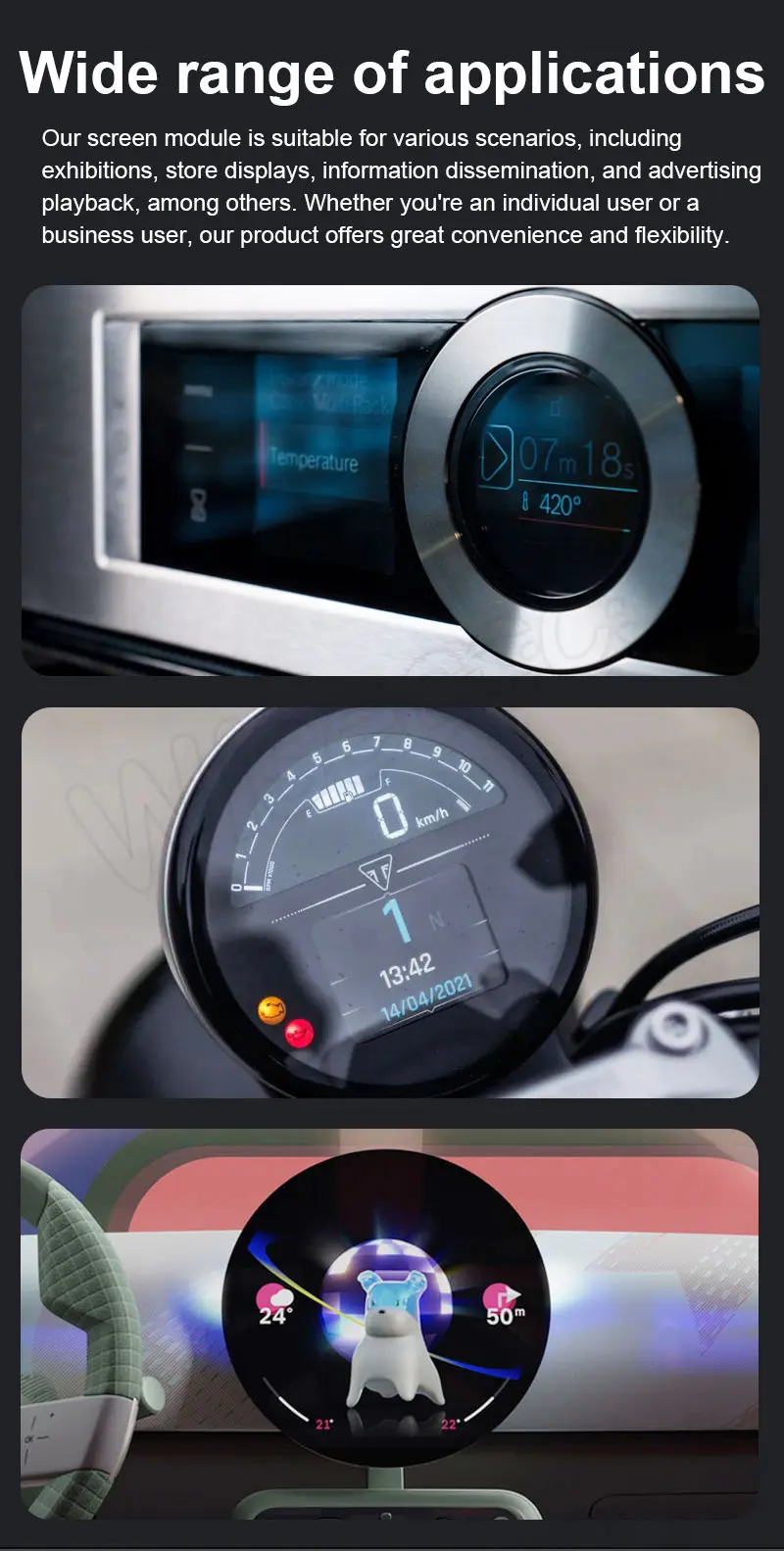 Wisecoco 5 Inch IPS Round Lcd Screen application