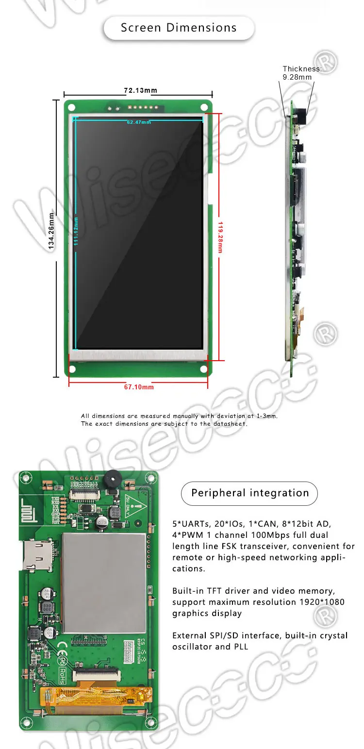 5 Inch 1280×720 IPS TFT LCD Display Module 