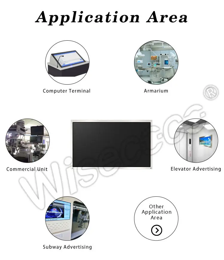 Wisecoco 15.6 Inch 400Nits LVDS 30 Pin 1366x768 WXGA LCD Display Application