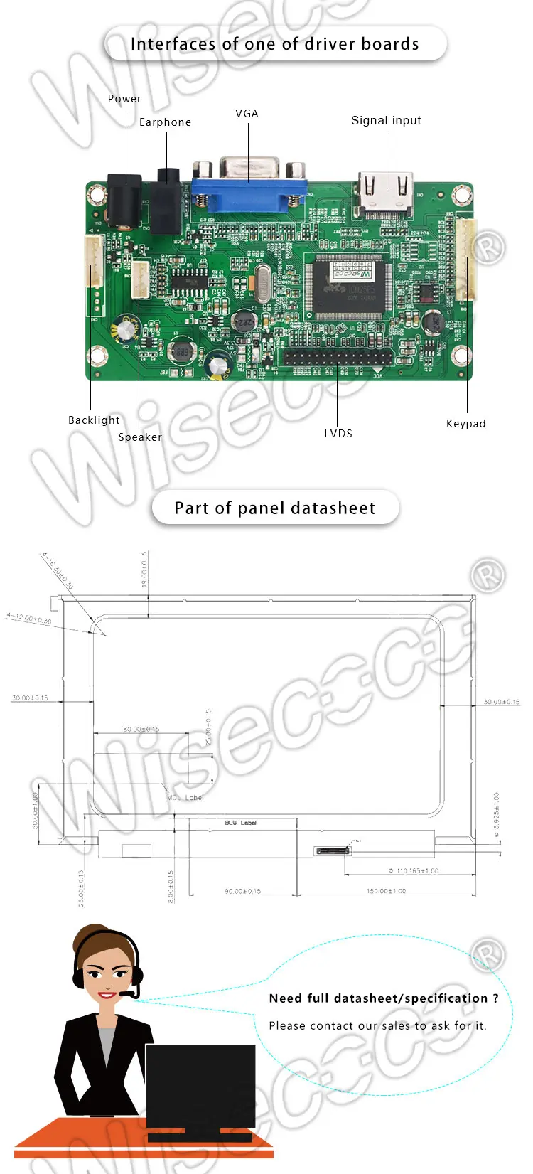 15.6" 40 Pin EDP Laptop TFT LCD Module Capacitive Touch Screen with Controller