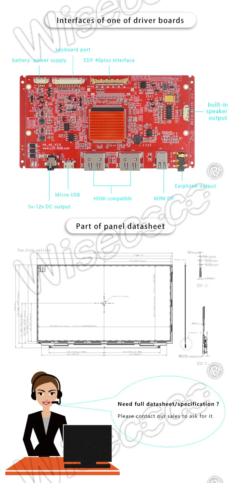 15.6 Inch 3840*2160 UHD 4K Screen Panel Without Backlight