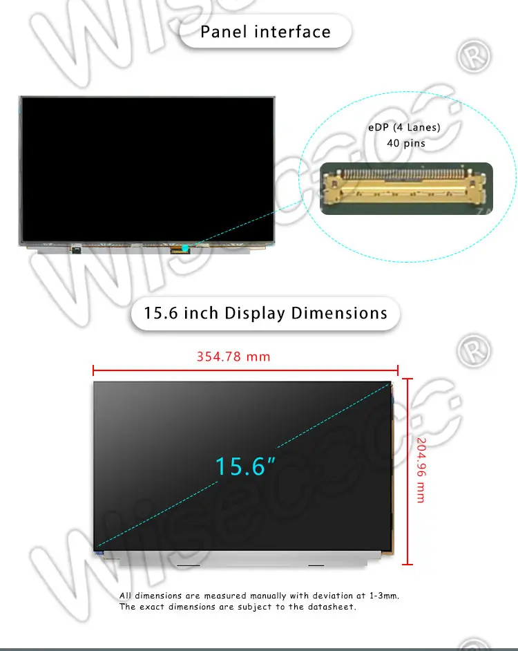 15.6 Inch 3840*2160 UHD 4K Screen Panel Without Backlight