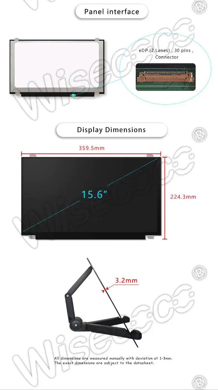 15.6 Inch 1920*1080 USB Adapter 30 Pin EDP Interface LCD Slim Screen Projector Parts Laptop TFT LCD Module