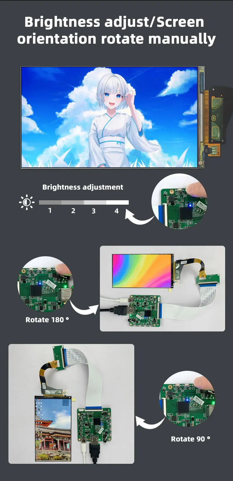 5.5 Inch 2560x1440 Landscape Screen 60Hz 450Nits Brightness Full Viewing Angle TFT LCD Display