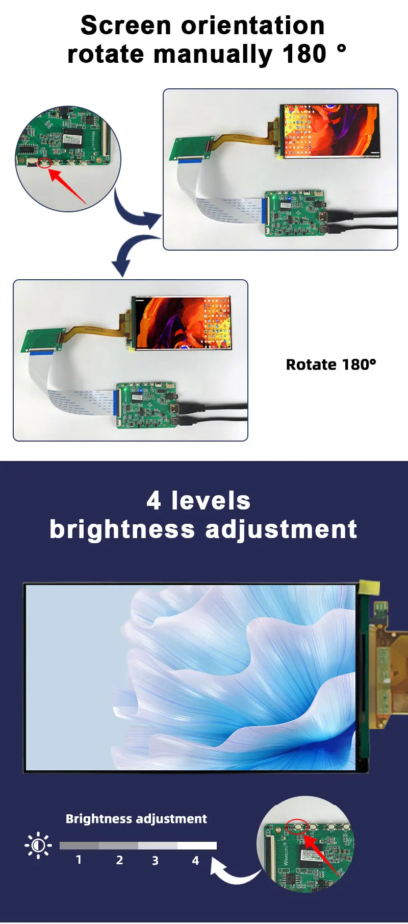 5.5" 2K IPS LCD Screen 2560×1440 Default Landscape LCD Module