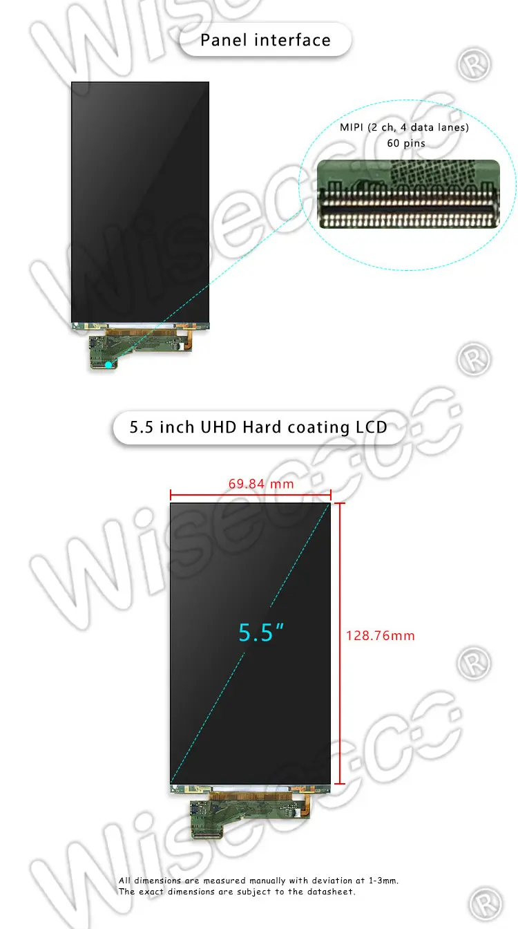 5.5 Inch 4K 2160*3840 LCD Screen