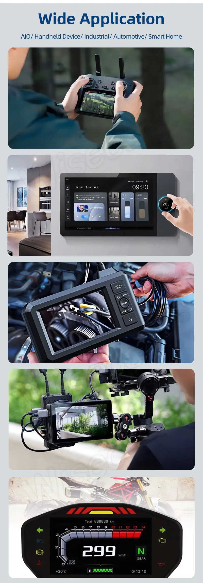 Outdoor Use High Brightness LCD Modules 1500nits 5.5 Inch FHD LCD Screen