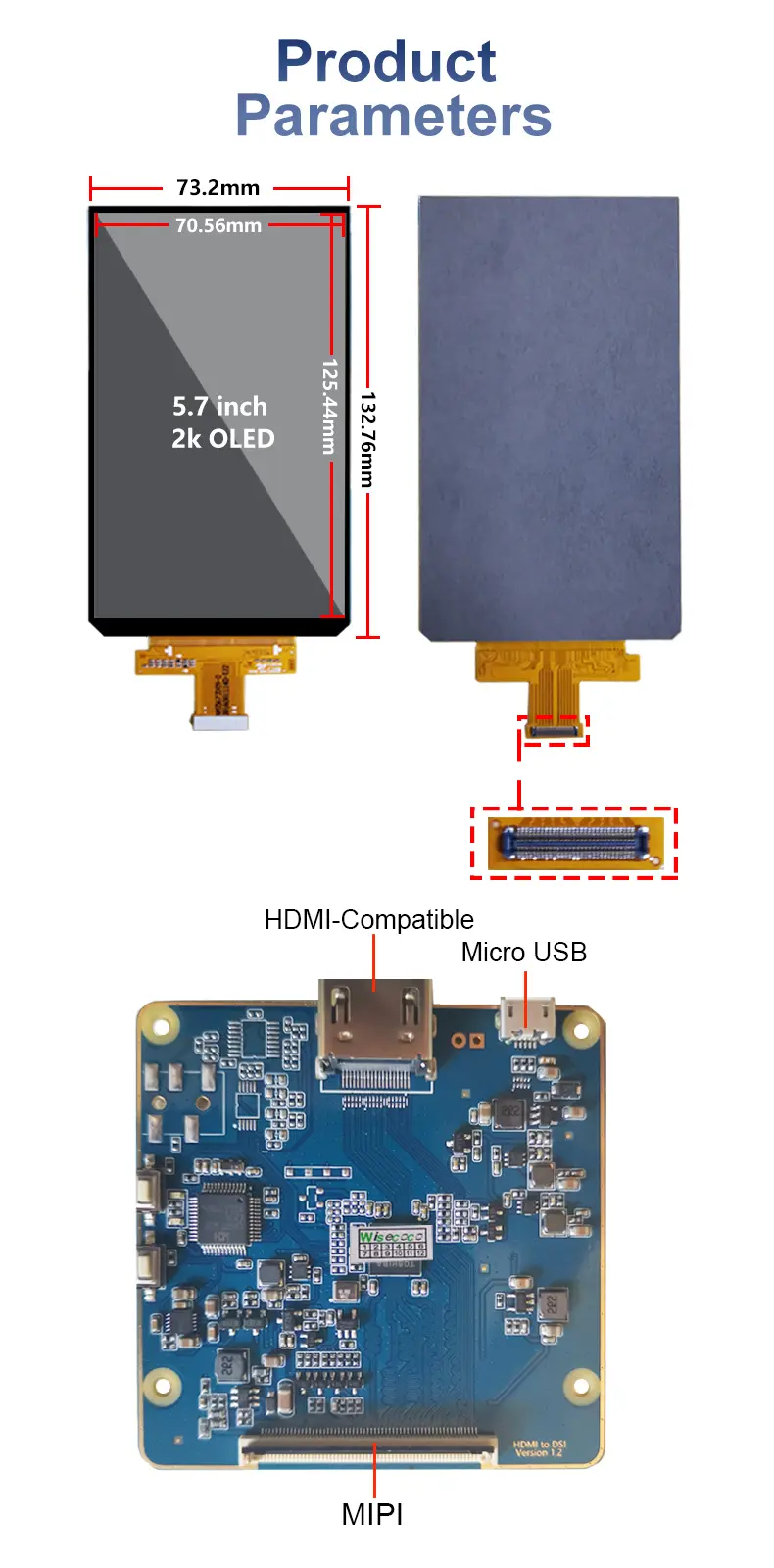 5.7 Inch Oled Screen 1440*2560 MIPI Interface FHD AMOLED OLED Display